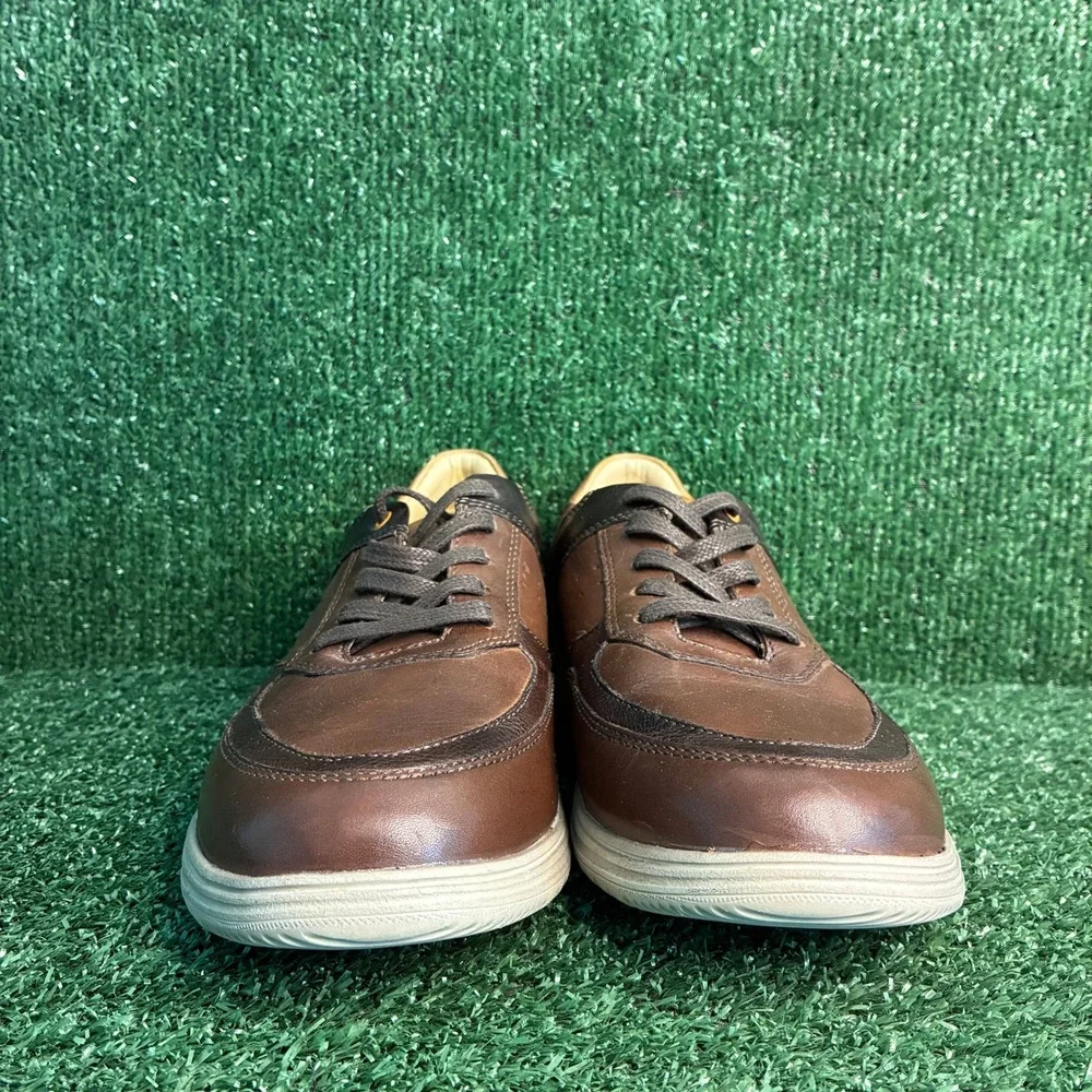 NEW Samuel Hubbard Featherlight Olema Leather Casual Sneakers Brown Mens Size 10